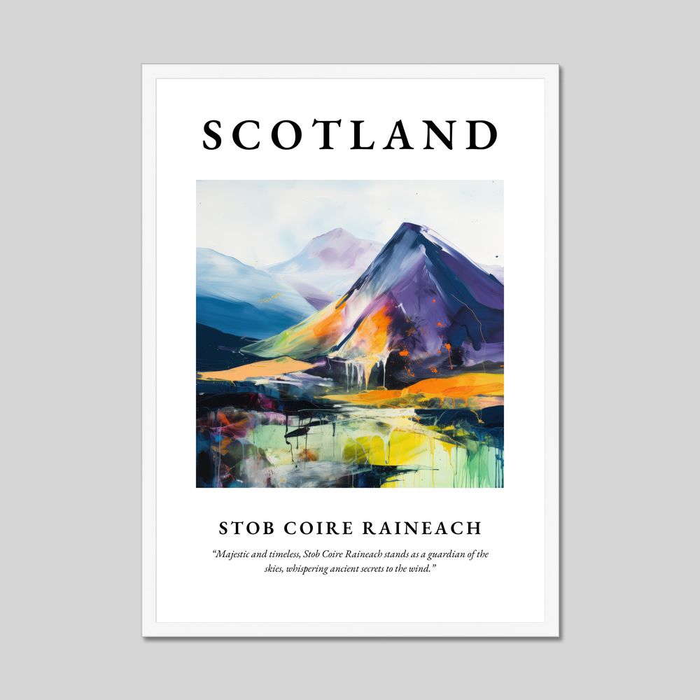 Poster in a white frame with the word Scotland