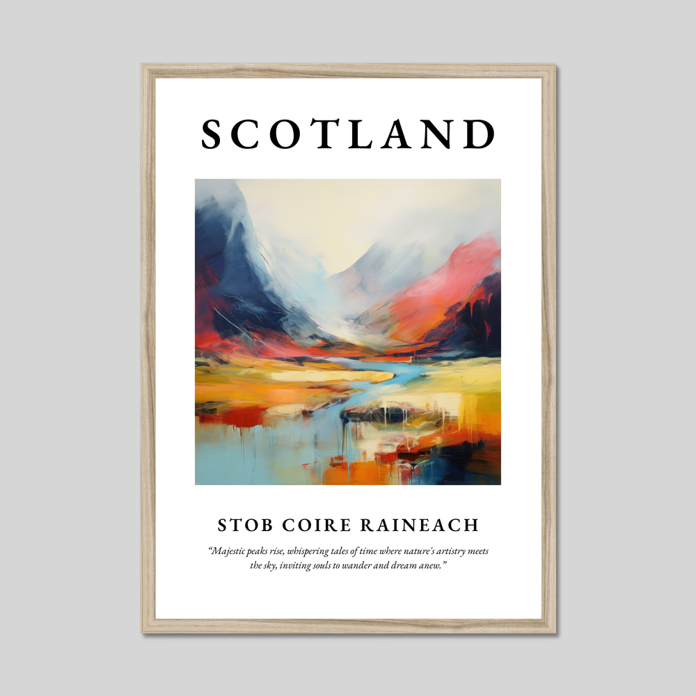 Poster in a natural frame with the word Scotland