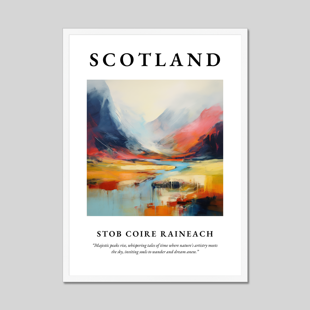 Poster in a white frame with the word Scotland