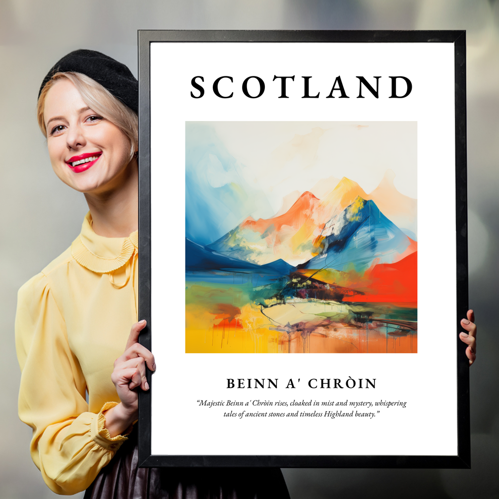 Person holding a poster of Beinn a' Chròin