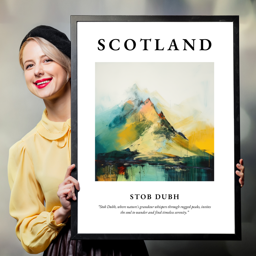 Person holding a poster of Stob Dubh