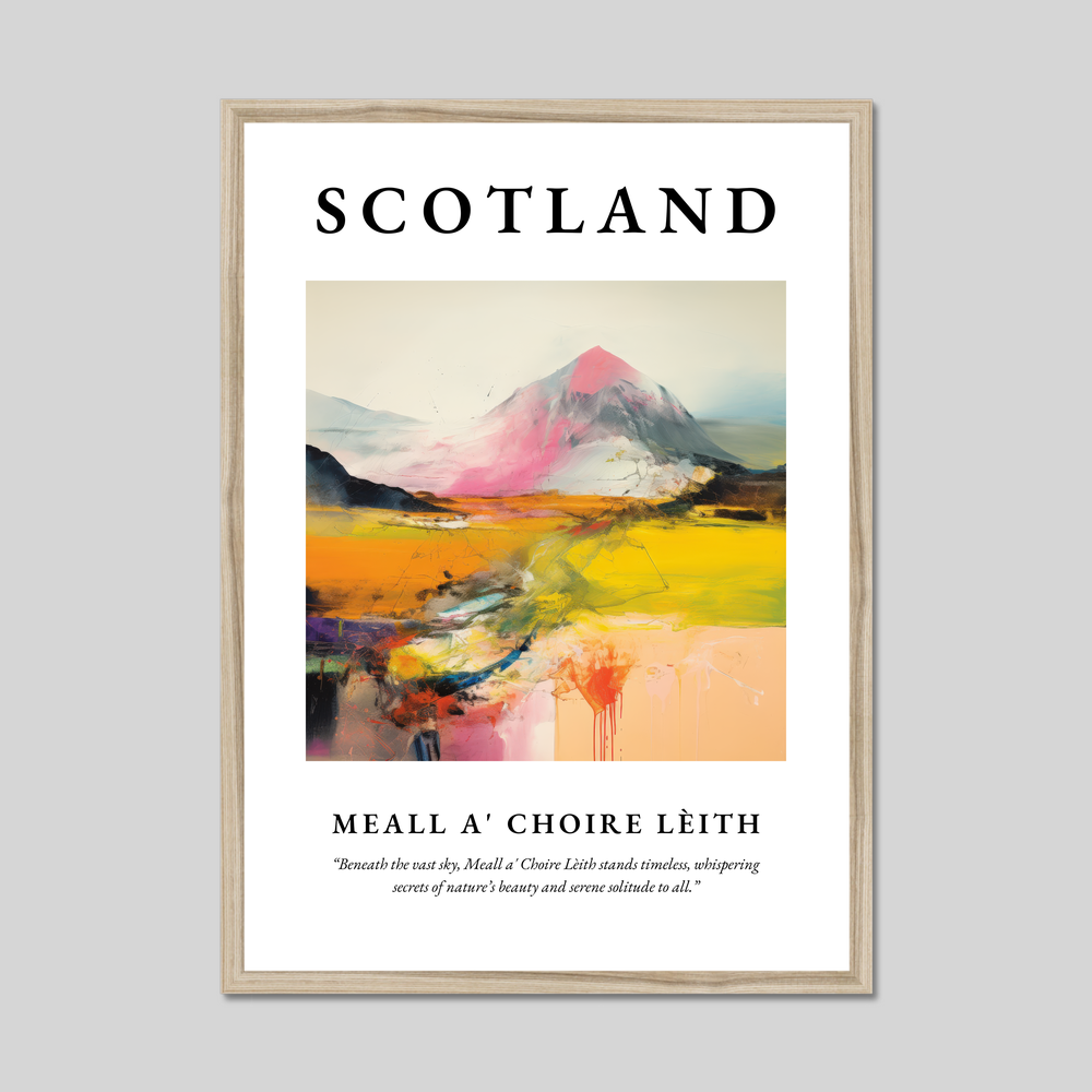 Poster in a natural frame with the word Scotland