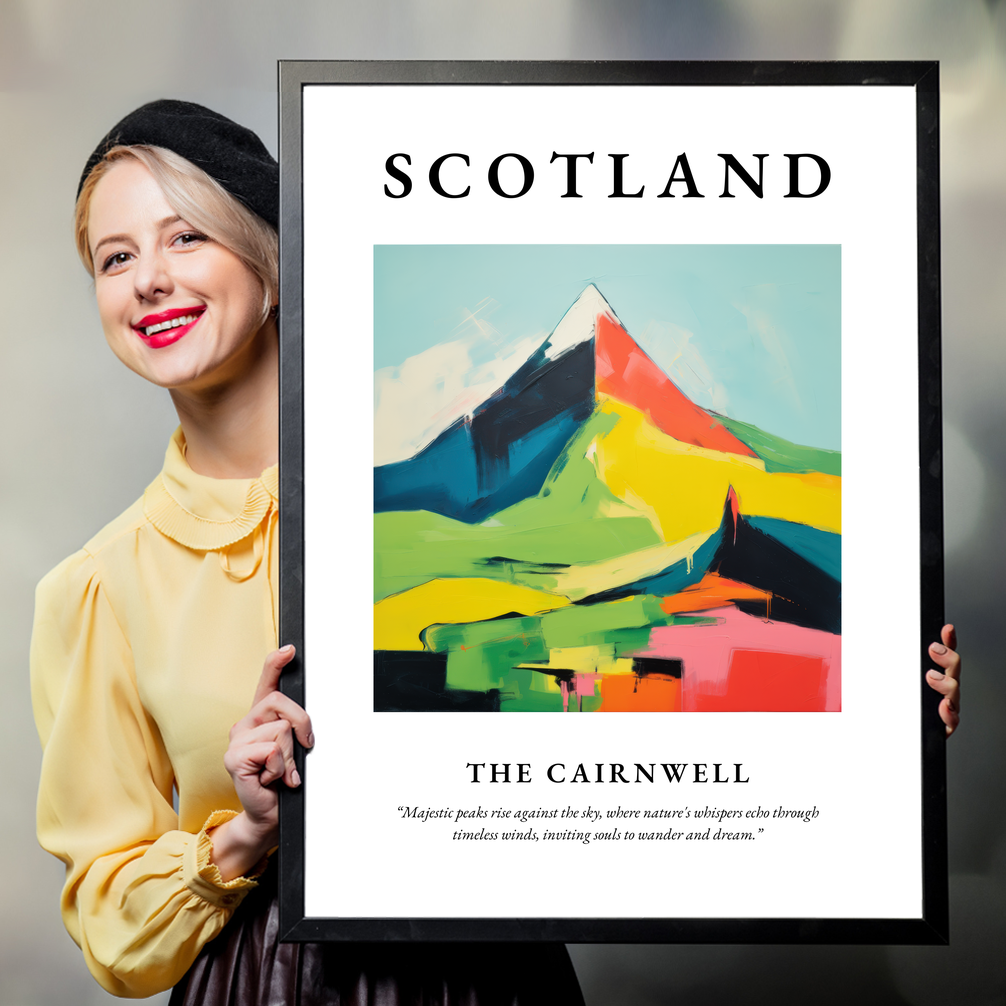 Person holding a poster of The Cairnwell