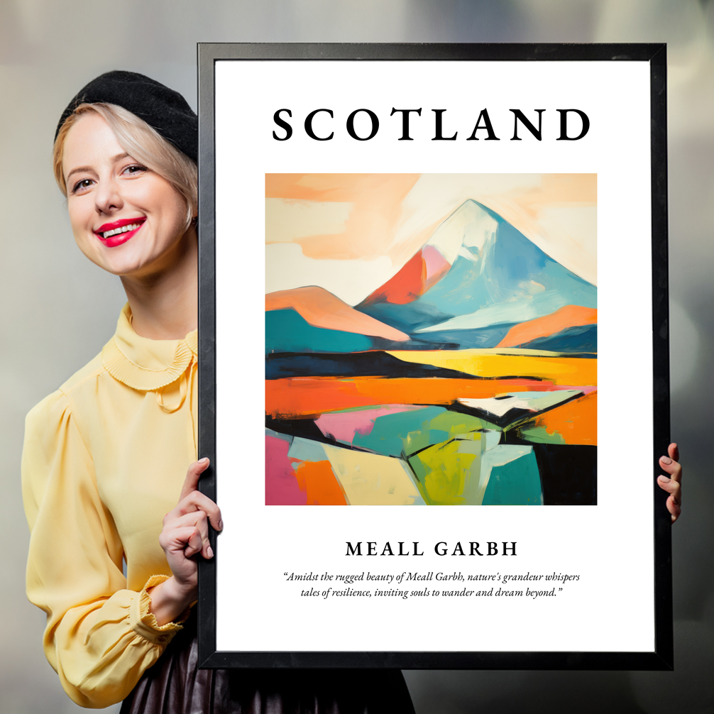 Person holding a poster of Meall Garbh