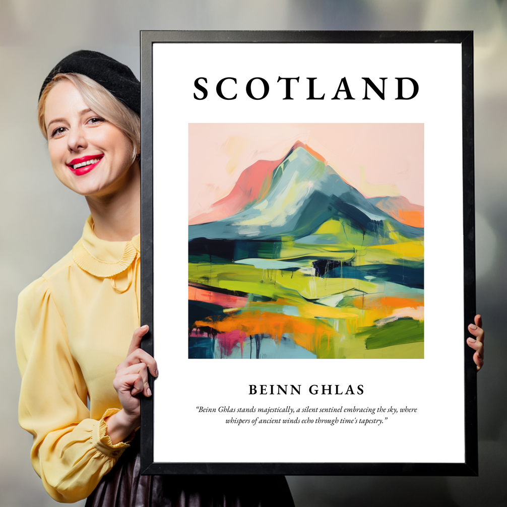 Person holding a poster of Beinn Ghlas