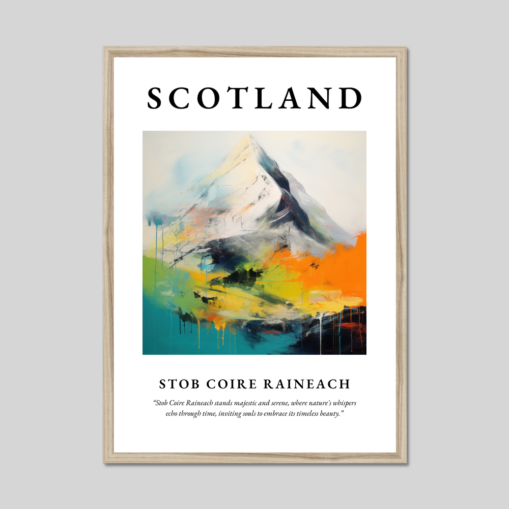 Poster in a natural frame with the word Scotland