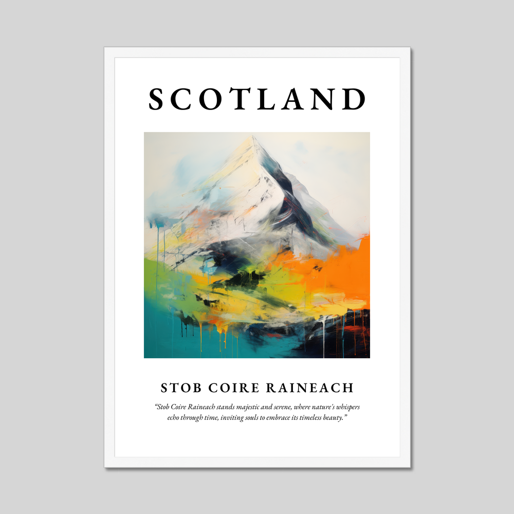 Poster in a white frame with the word Scotland