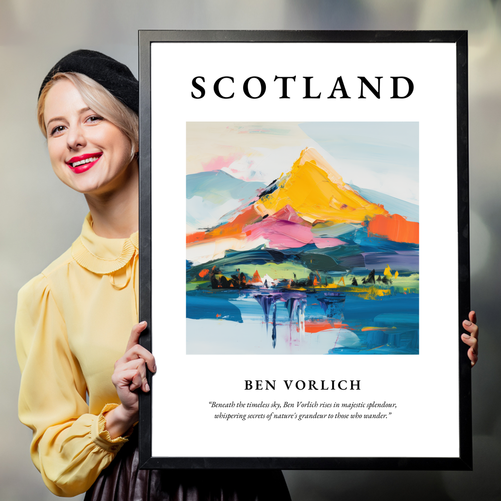 Person holding a poster of Ben Vorlich