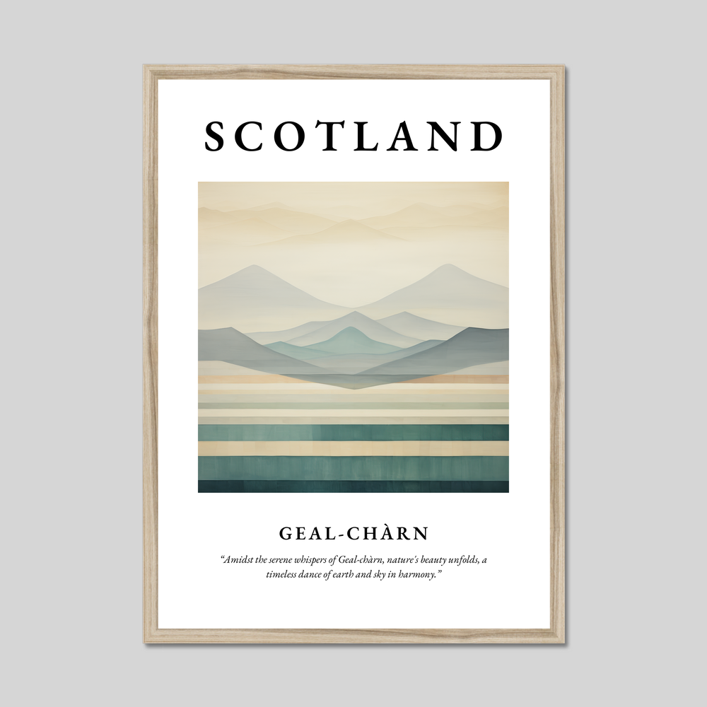 Poster in a natural frame with the word Scotland