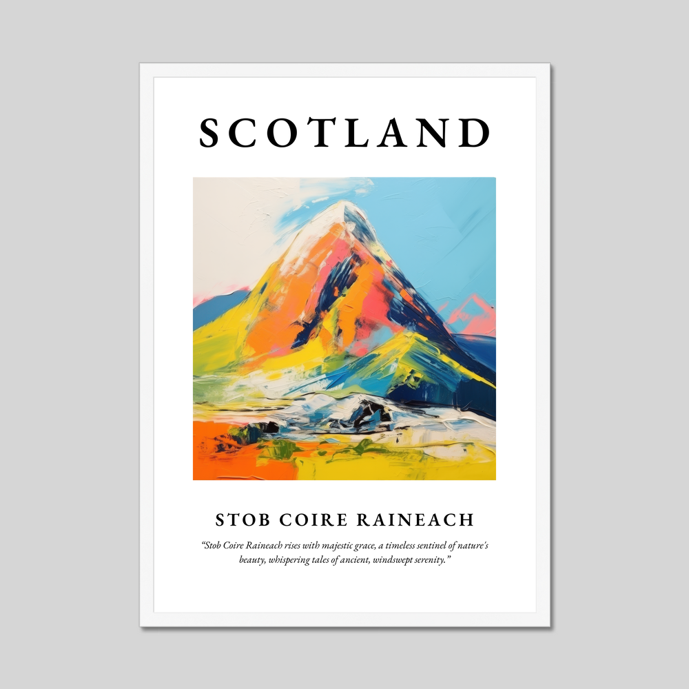 Poster in a white frame with the word Scotland