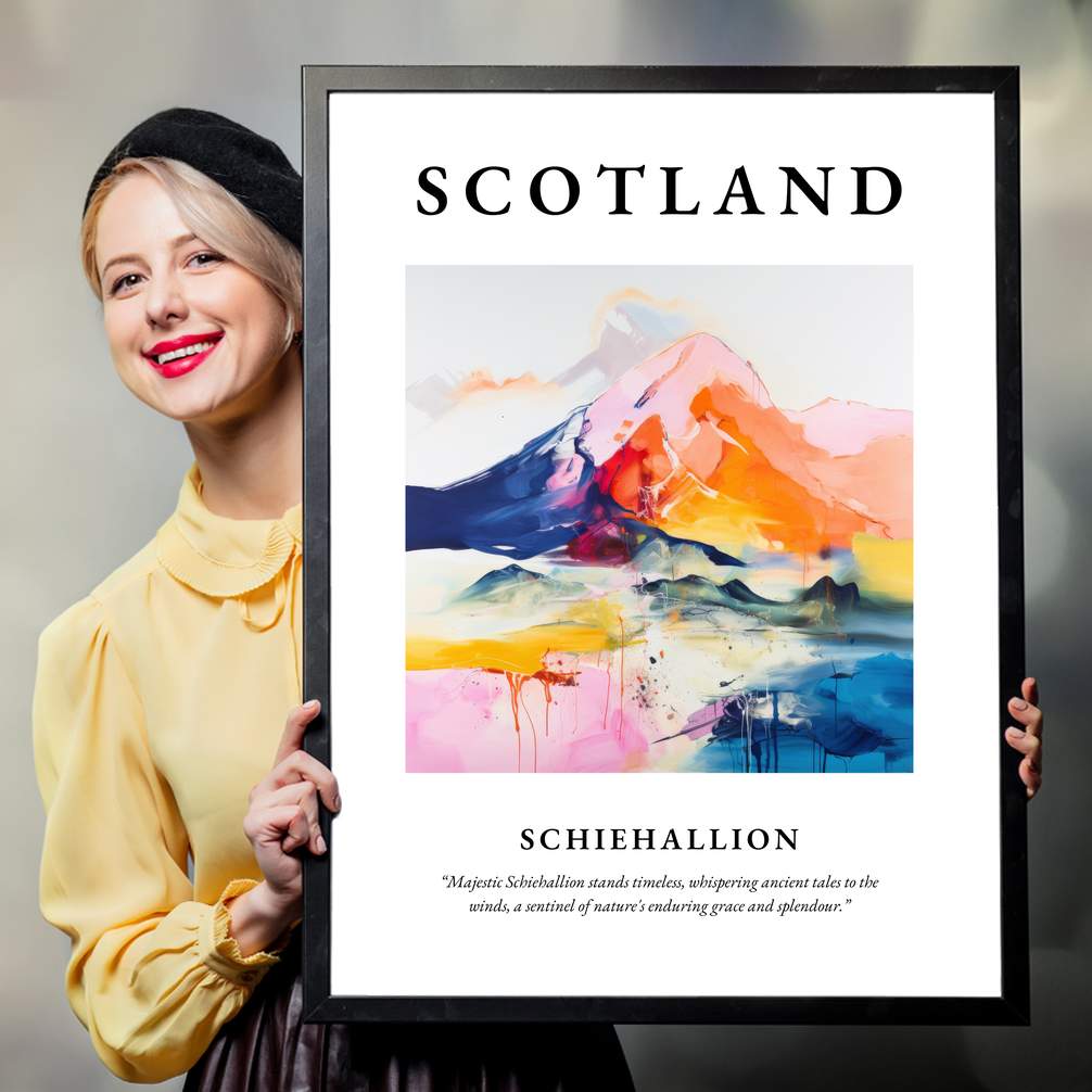 Person holding a poster of Schiehallion