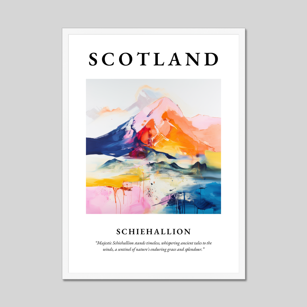 Poster in a white frame with the word Scotland