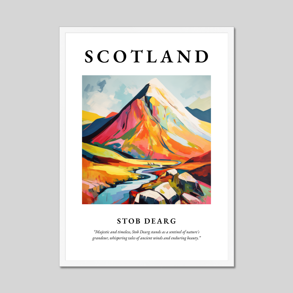 Poster in a white frame with the word Scotland