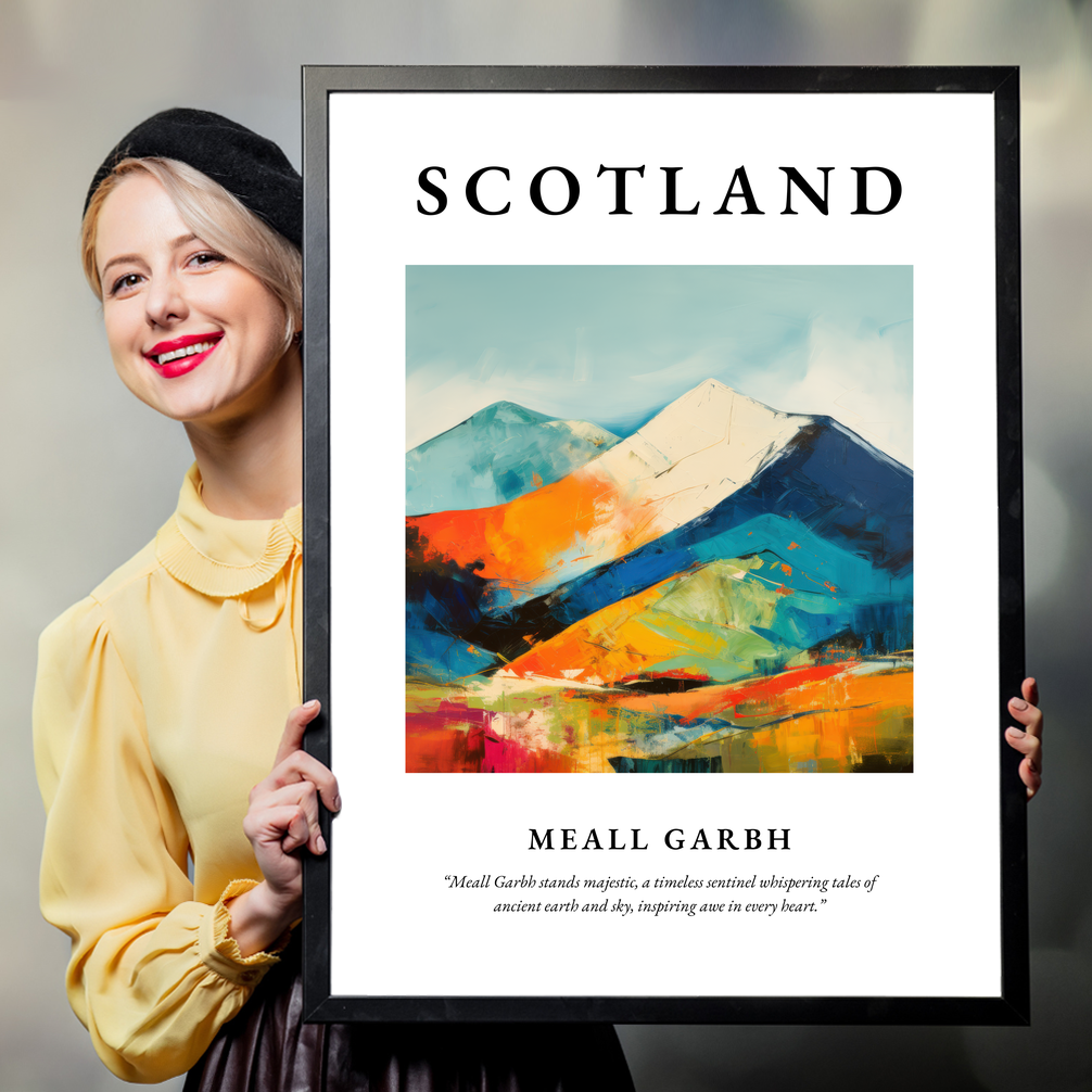 Person holding a poster of Meall Garbh