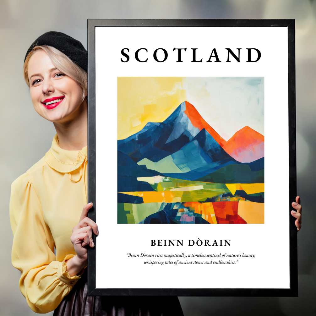 Person holding a poster of Beinn Dòrain