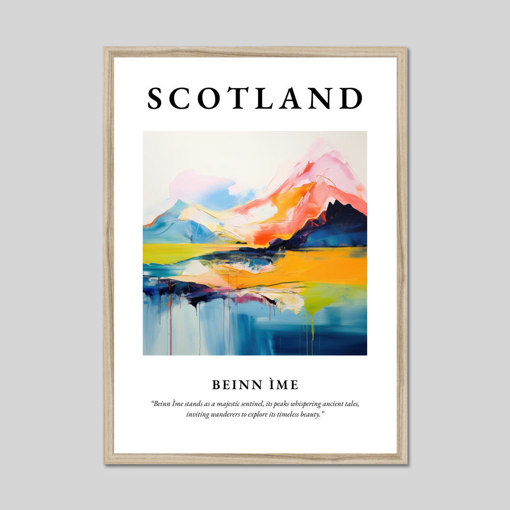 Poster in a natural frame with the word Scotland