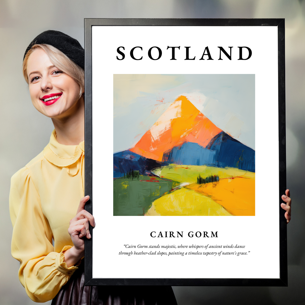 Person holding a poster of Cairn Gorm