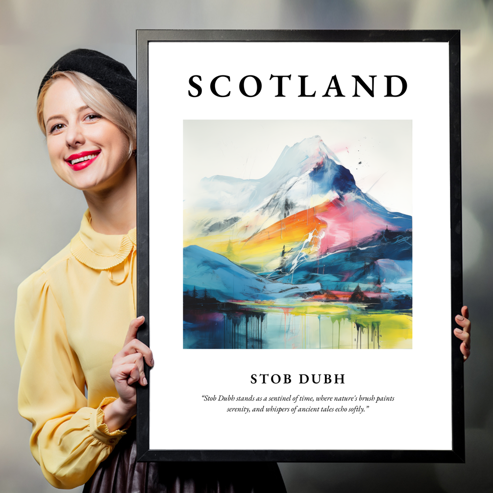 Person holding a poster of Stob Dubh