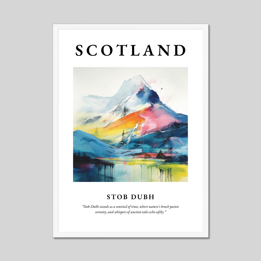 Poster in a white frame with the word Scotland