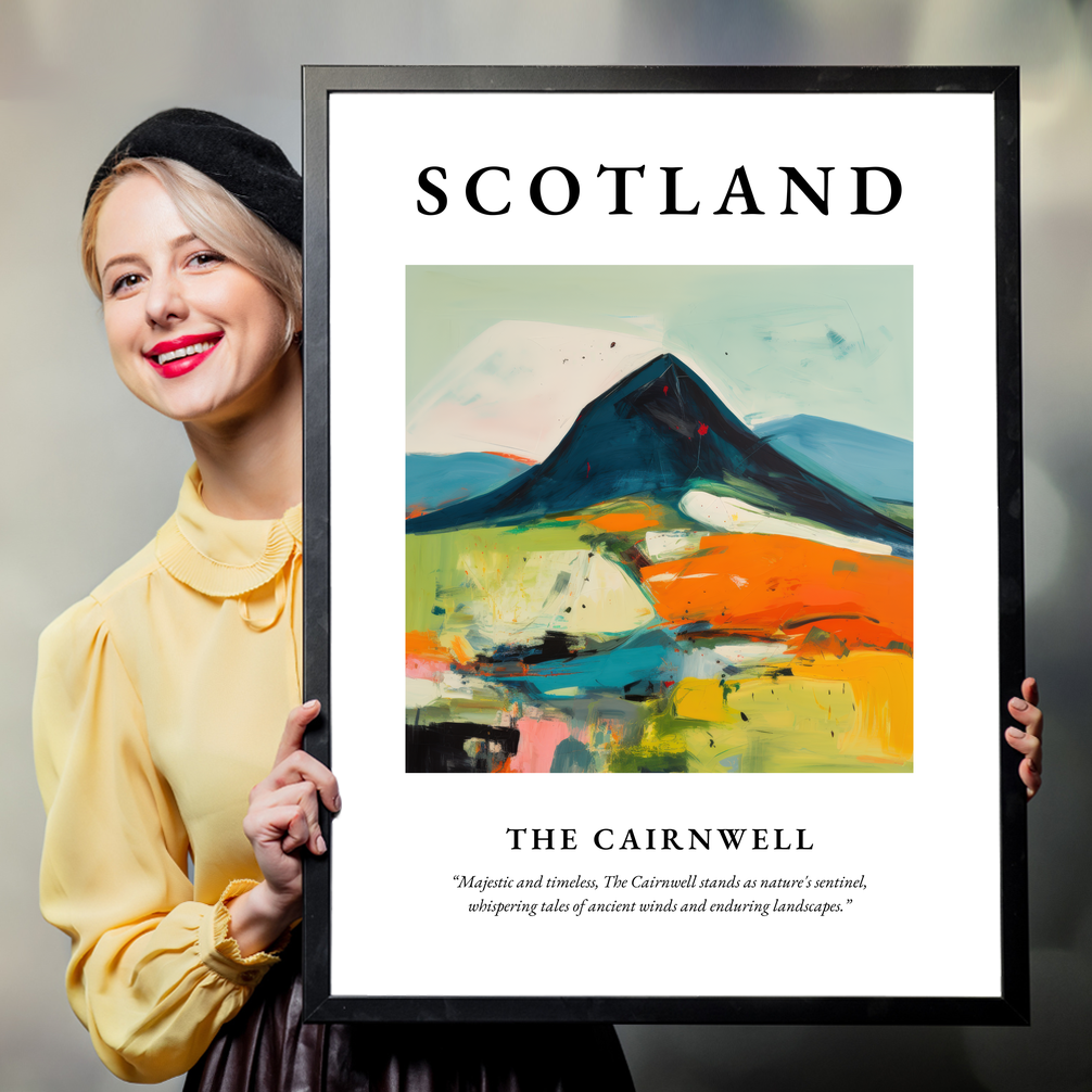 Person holding a poster of The Cairnwell