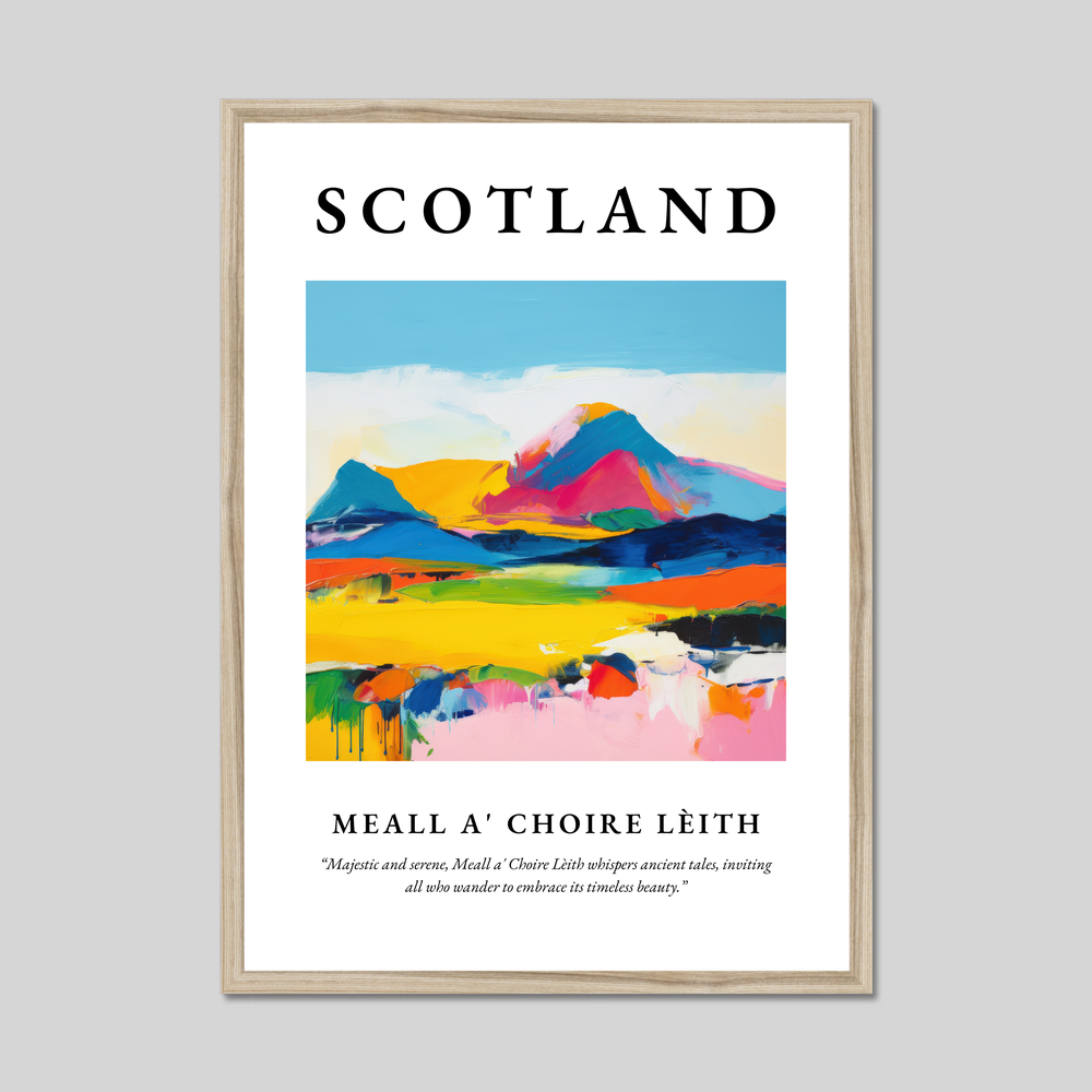 Poster in a natural frame with the word Scotland