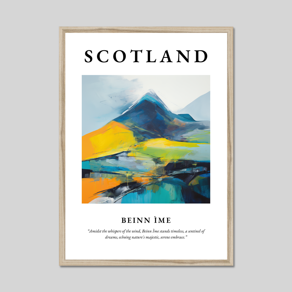 Poster in a natural frame with the word Scotland