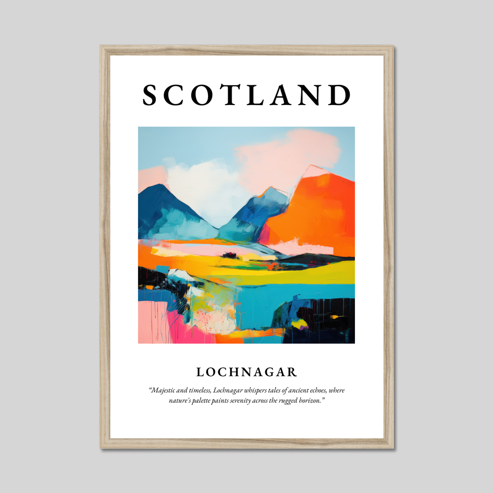 Poster in a natural frame with the word Scotland