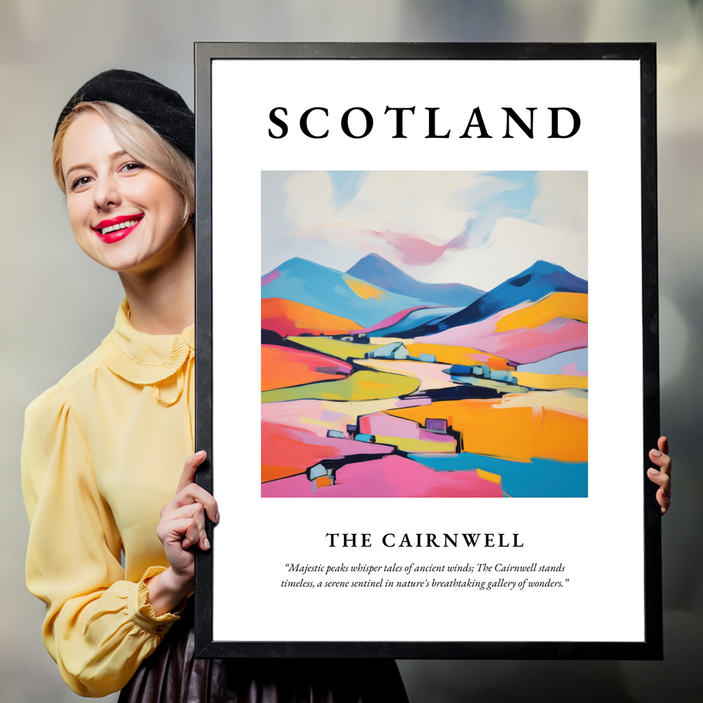 Person holding a poster of The Cairnwell