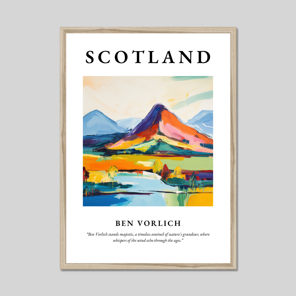 Poster in a natural frame with the word Scotland