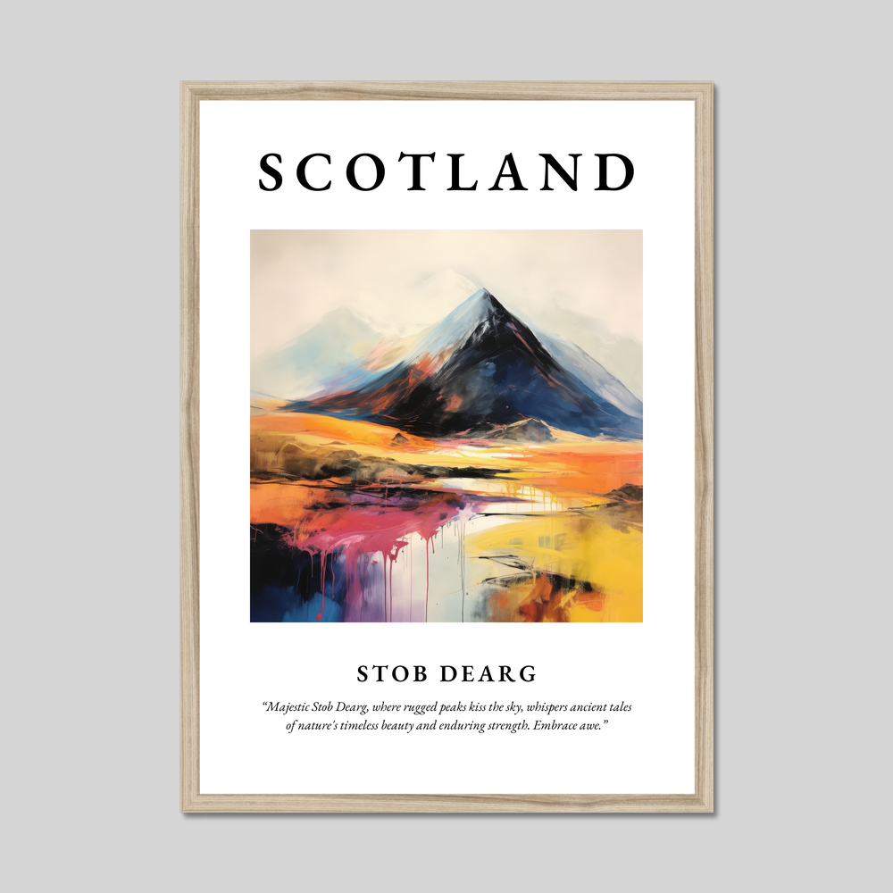 Poster in a natural frame with the word Scotland