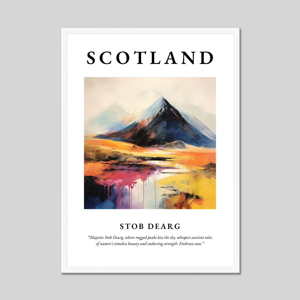 Poster in a white frame with the word Scotland