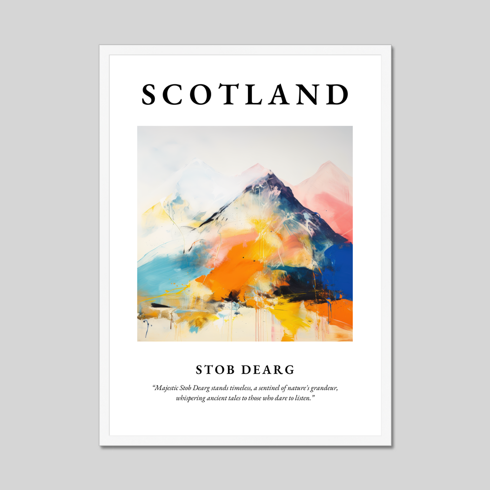 Poster in a white frame with the word Scotland