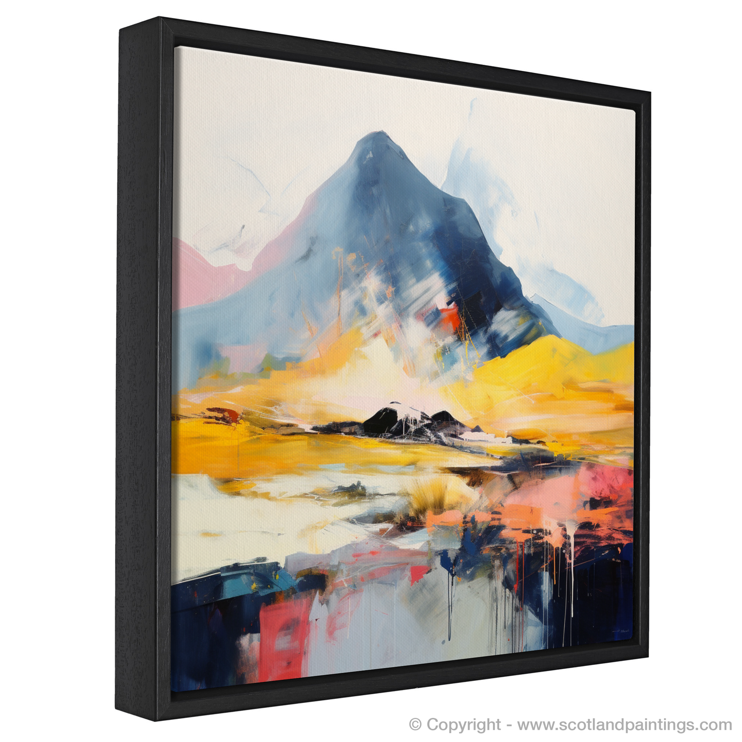 Painting and Art Print of Stob Dearg (Buachaille Etive Mòr) entitled "Highland Majesty: An Abstract Interpretation of Stob Dearg".