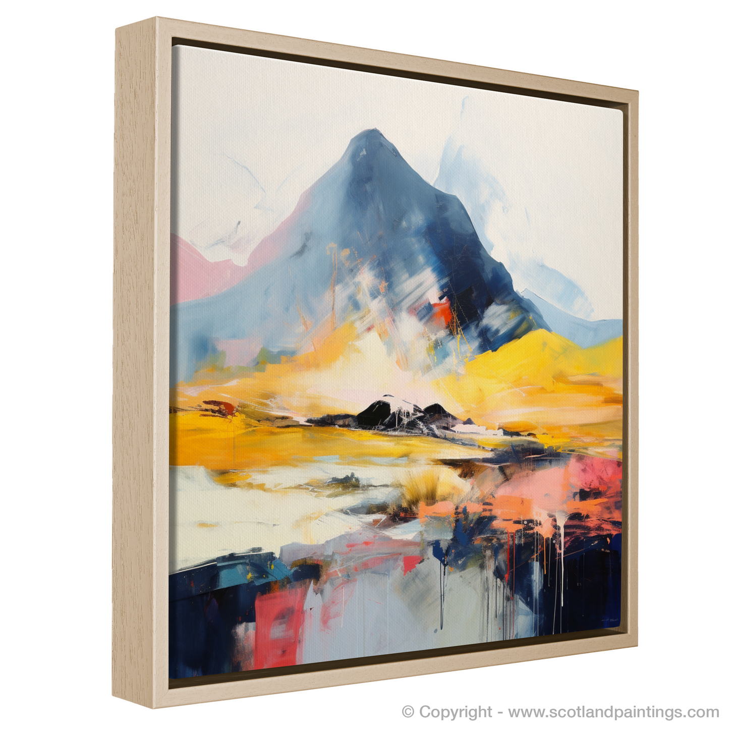 Painting and Art Print of Stob Dearg (Buachaille Etive Mòr) entitled "Highland Majesty: An Abstract Interpretation of Stob Dearg".