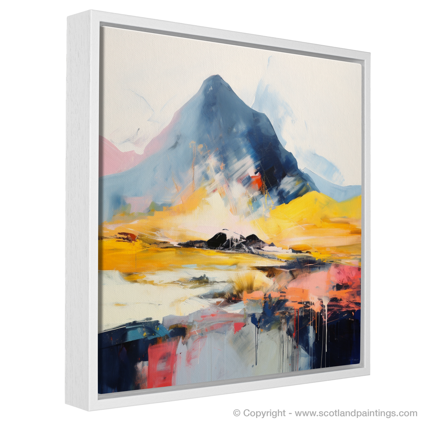 Painting and Art Print of Stob Dearg (Buachaille Etive Mòr) entitled "Highland Majesty: An Abstract Interpretation of Stob Dearg".