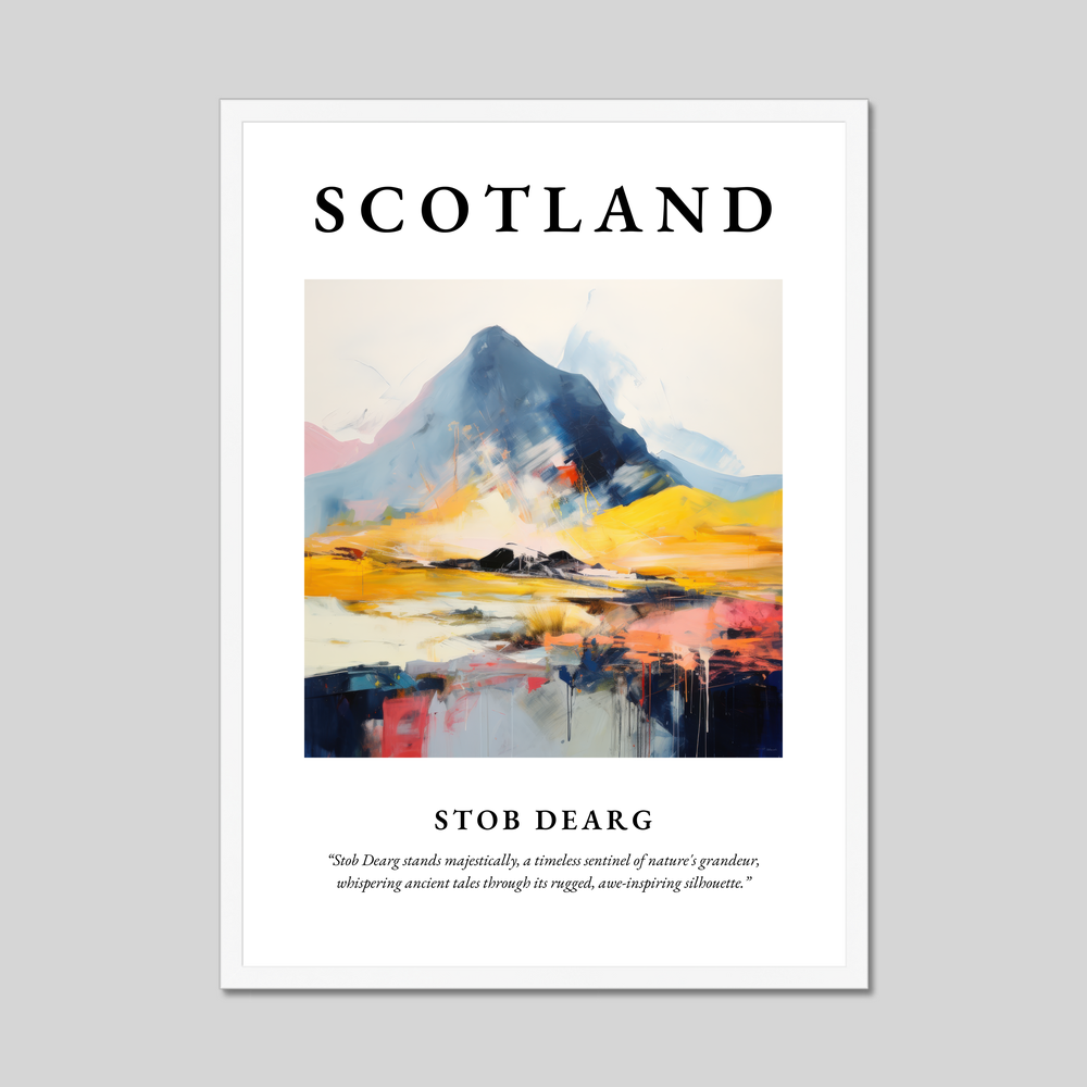 Poster in a white frame with the word Scotland