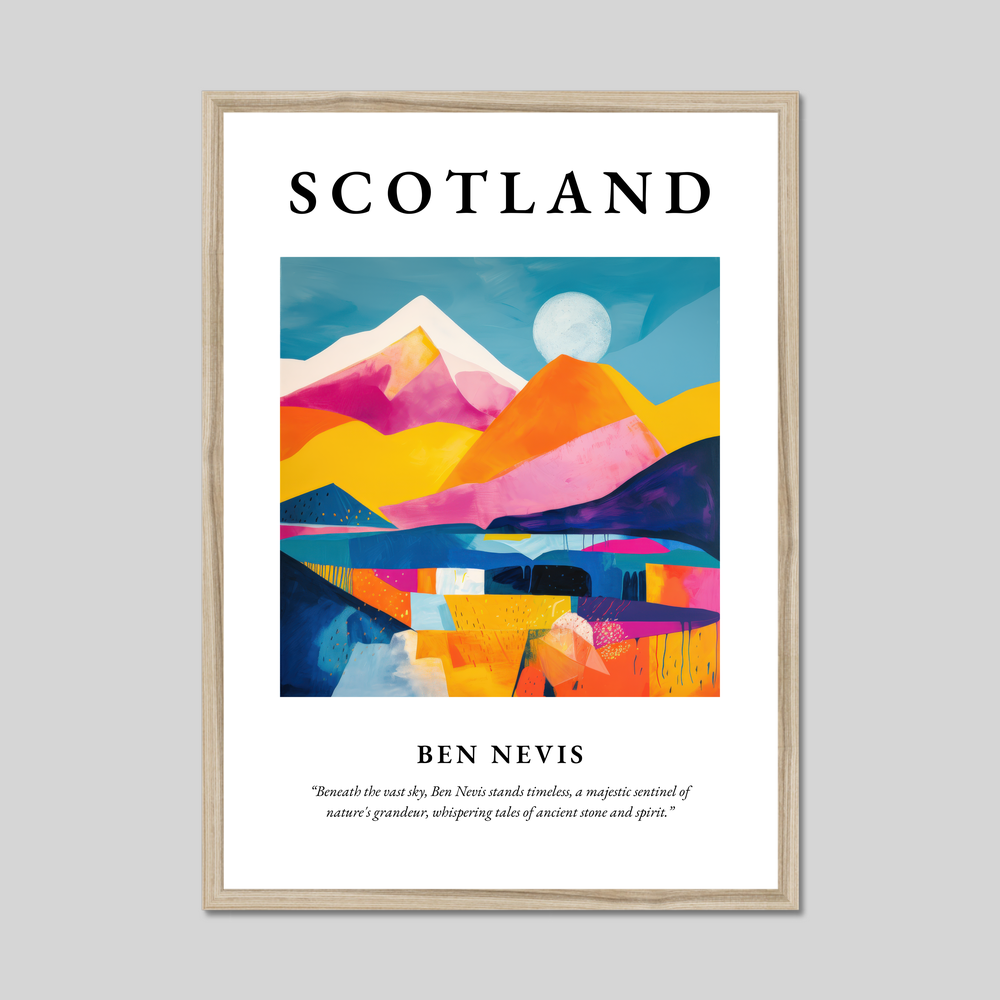 Poster in a natural frame with the word Scotland