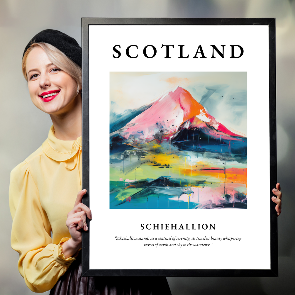 Person holding a poster of Schiehallion