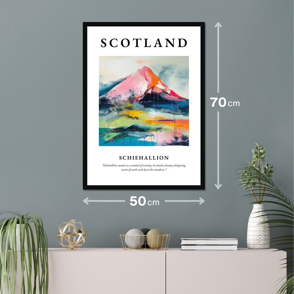 Poster of Schiehallion hanging on a wall