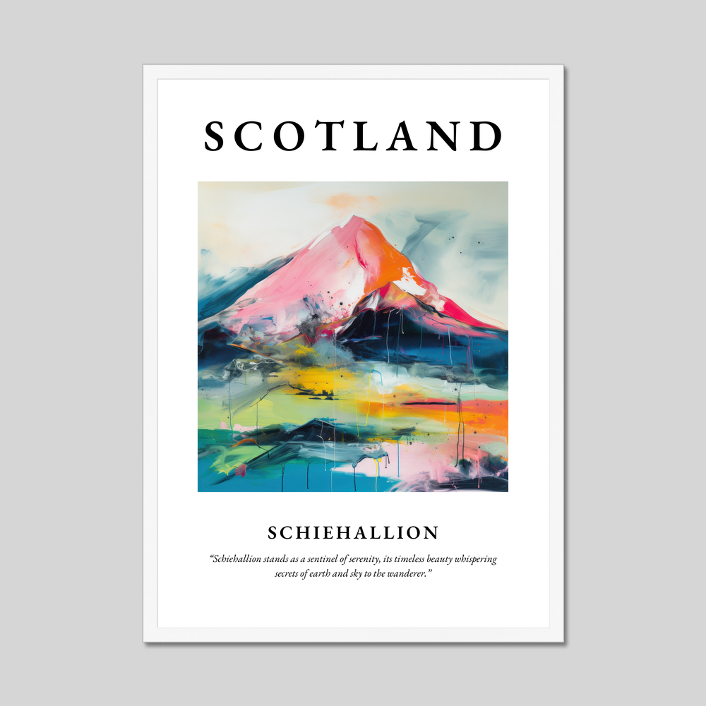 Poster in a white frame with the word Scotland