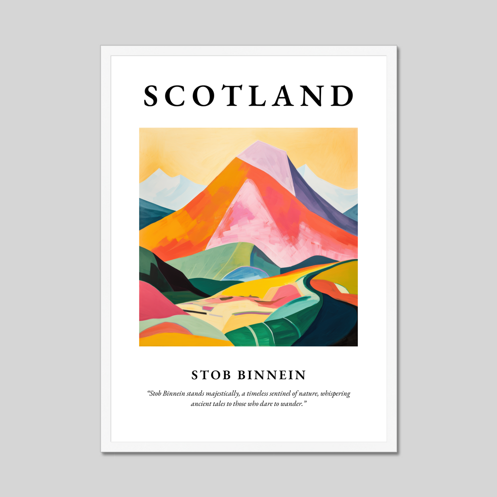 Poster in a white frame with the word Scotland