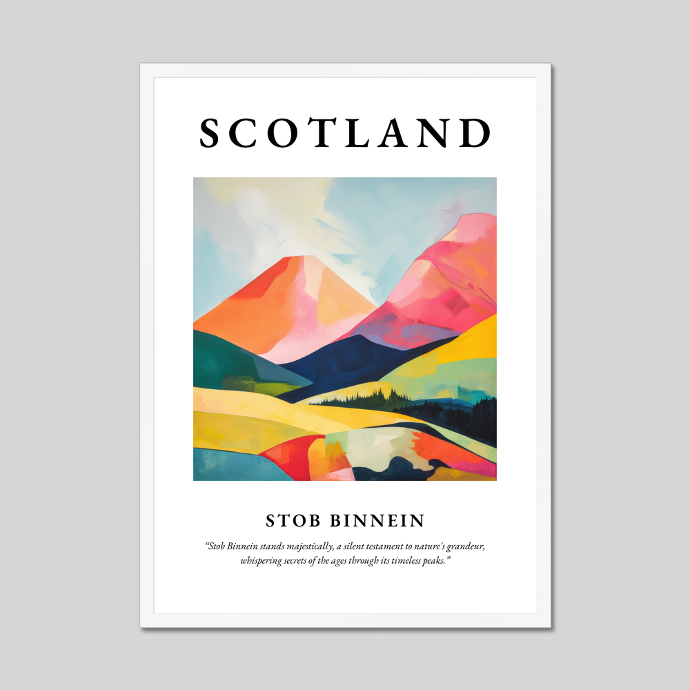 Poster in a white frame with the word Scotland