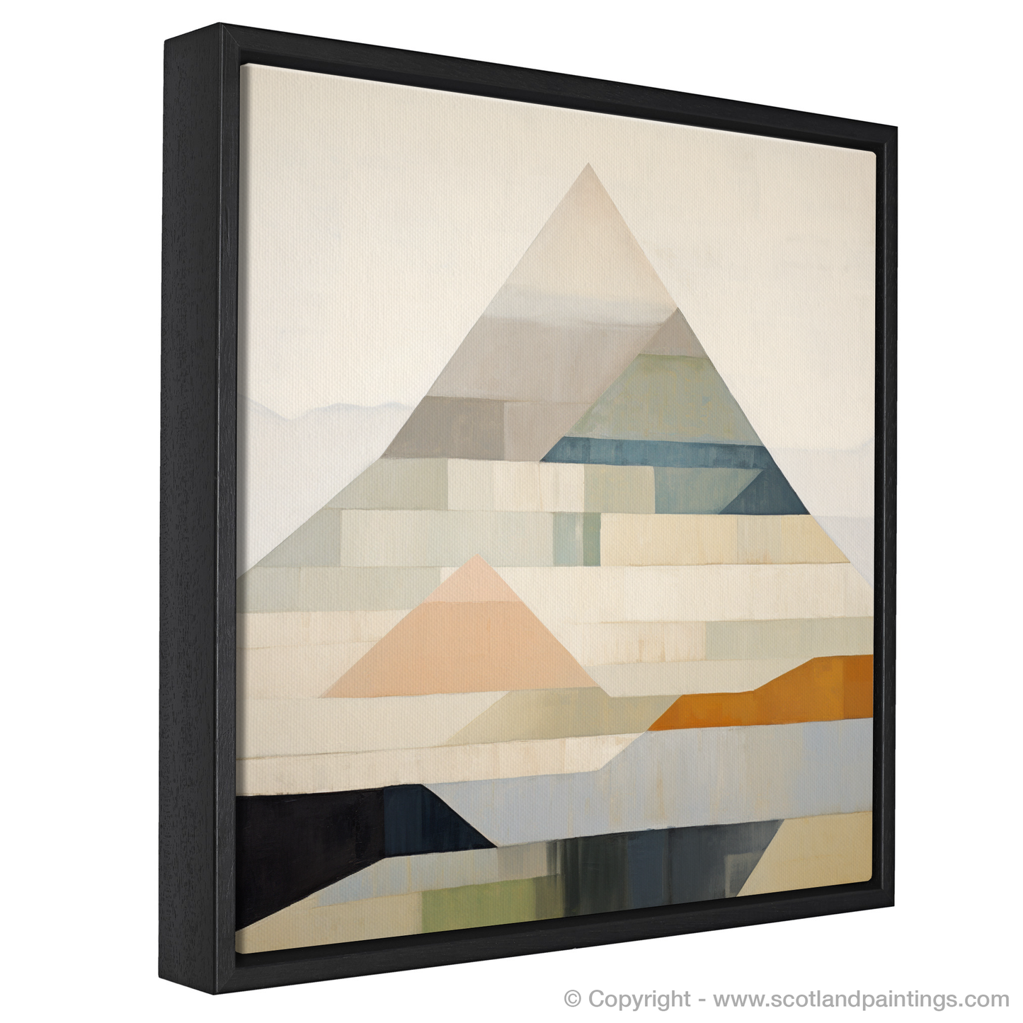 Painting and Art Print of Mount Keen entitled "Abstract Rendition of Mount Keen: A Geometric Nature Escape".