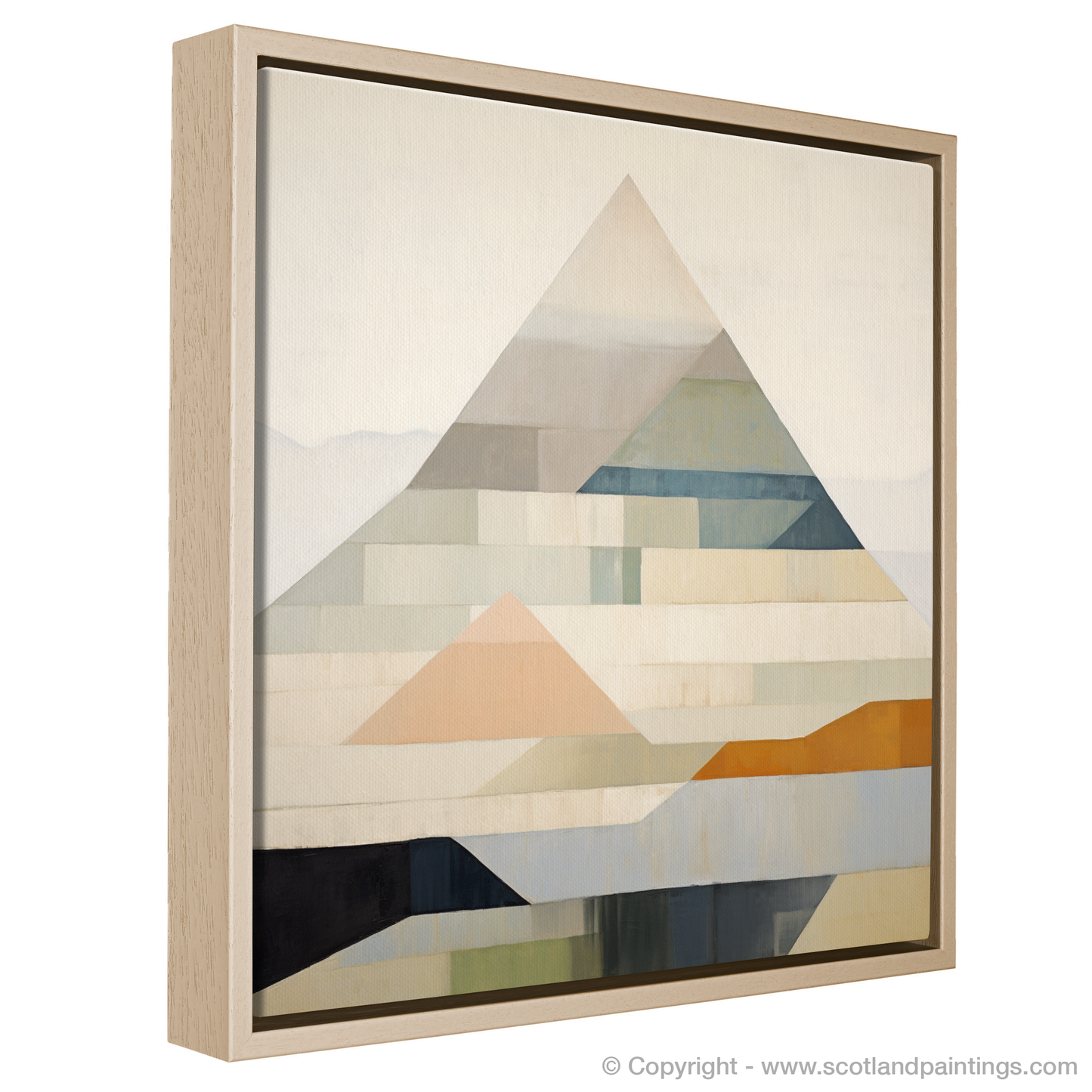 Painting and Art Print of Mount Keen entitled "Abstract Rendition of Mount Keen: A Geometric Nature Escape".