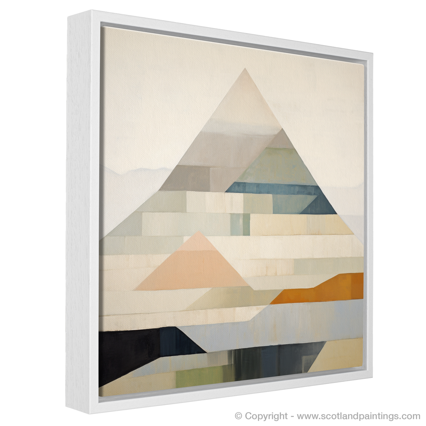 Painting and Art Print of Mount Keen entitled "Abstract Rendition of Mount Keen: A Geometric Nature Escape".