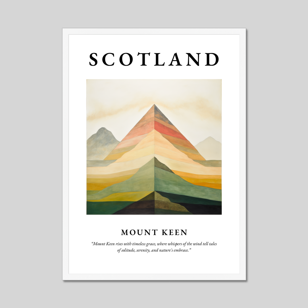 Poster in a white frame with the word Scotland