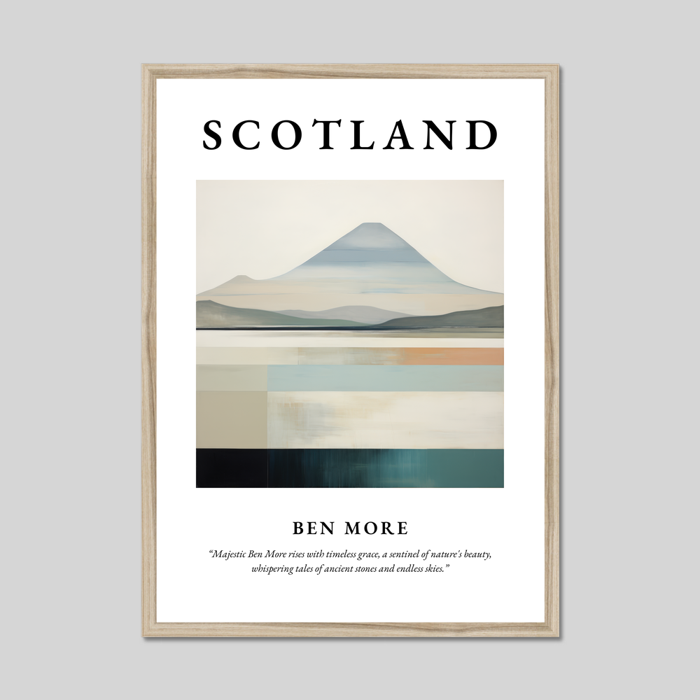 Poster in a natural frame with the word Scotland