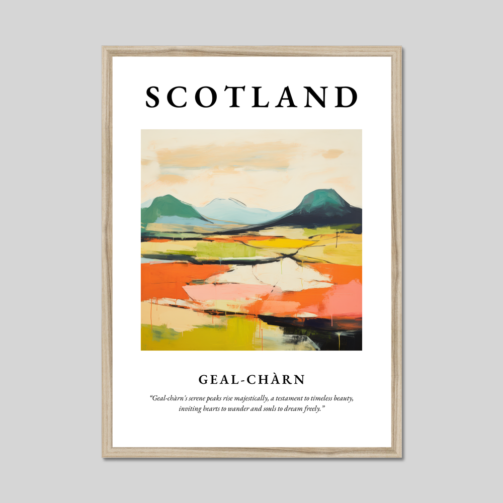 Poster in a natural frame with the word Scotland