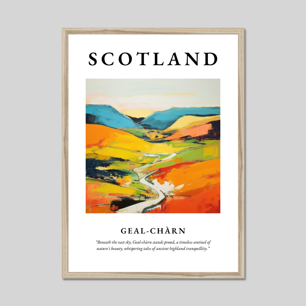 Poster in a natural frame with the word Scotland