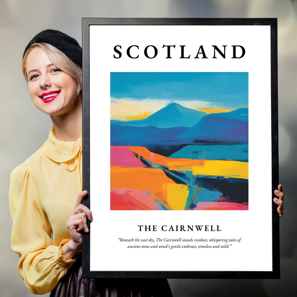 Person holding a poster of The Cairnwell